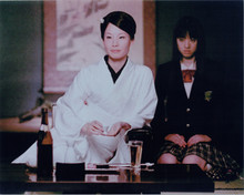 Lucy Liu sits at Japanese dining table with beer and sake Kill Bill 8x10 photo