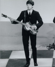 Paul McCartney at BBC Studios 1960's playing guitar on TV show 8x10 photo