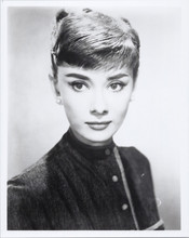 Audrey Hepburn 8x10 studio portrait 1950's with short cropped hair