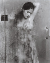 Salma Hayek sexy pose taking a shower in low cut dress 8x10 photo