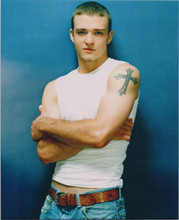 Justin Timberlake young 8x10 promotional photo in white tank top and jeans