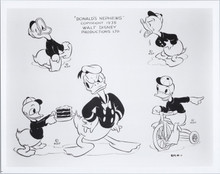 Donald Duck nd his nephews 1980's Disney 8x10 photo