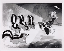 Donald Duck takes picture of baby skunks 8x10 photo
