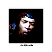 Jimi Hendrix classic pose 8x10 photo with border & name printed underneath
