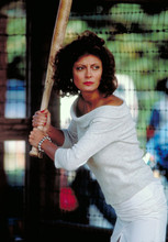 Bull Durham Susan Sarandon holds baseball bat 8x10 photo