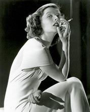 Katharine Hepburn enigmatic glamour pose smoking cigarette 1930's era 8x10 photo