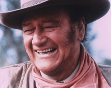 John Wayne rare on set portrait laughing 8x10 photo circa 1968