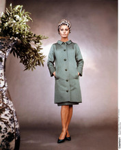 Sophia Loren full length studio pose in green overcoat & hat 8x10 photo