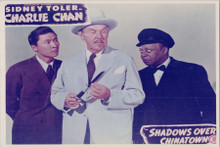 Shadows over Chinatown 8x10 photo Sidney Toler holds knife as Charlie Chan