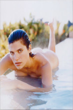 Lake Bell sexy 8x10 photo lying naked at edge of pool