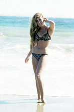 Edy Williams full length in bikini on beach 4x6 inch photo