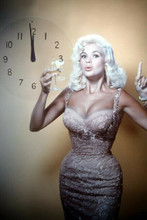 Jayne Mansfield celebrates New Year's Eve with champagne 4x6 inch photo