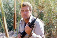 Lee Majors holds rifle as The Six Million Dollar Man 4x6 inch photo