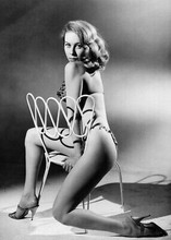Angelique Pettyjohn sexy early pin-up in bikini sitting astride chair 5x7 photo