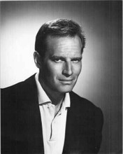 Charlton Heston debonair looking studio portrait in polo shirt & dark jacket 5x7