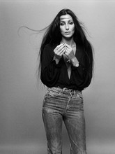 Cher 1980's pose in black top and jeans 5x7 photo