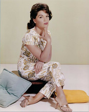 Connie Francis seated on stool in studio circa 1963 8x10 photo