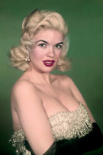JAYNE MANSFIELD STUNNING BUSTY IN LOW CUT GOWN GREEN BACKDROP 24X36 POSTER