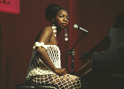 Nina Simone High Priestess of Soul 5x7 inch press photo seated at