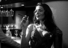 Maria Felix sexy pose smoking cigar in bar 5x7 inch photograph