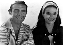 Sean Connery poses with Lucianna Paluzzi smiling on set Thunderball 5x7 photo