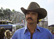 Smokey and the Bandit Burt Reynolds in blue denim shirt 5x7 inch publicity photo