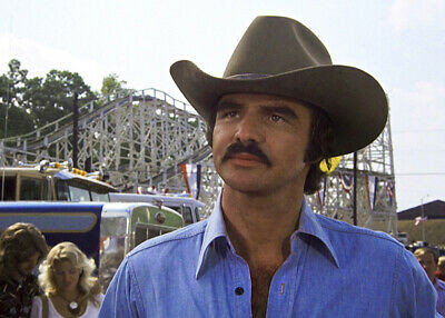 Smokey and the Bandit Burt Reynolds in blue denim shirt 5x7 inch publicity  photo - Moviemarket