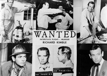 The Fugitive Richard Kimble "Wanted" poster David Janssen scenes 5x7 inch photo