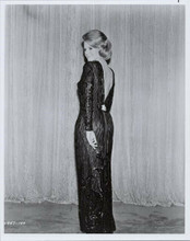 Angie Dickinson original 1960's 8x10 photo in black dress posing for cameras