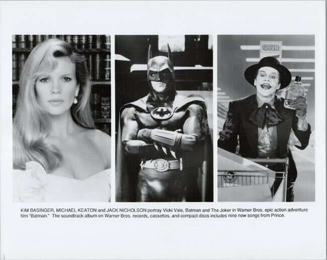 Batman 1989 original 8x10 photo Michael Keaton Jack Nicholson Kim Basinger  - Moviemarket