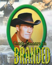 Branded TV series Chuck Connors as Jason McCord title scene 8x10 photo