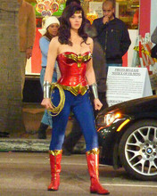 ADRIANNE PALICKI 8X10 PHOTO AS WONDER WOMAN ON STREET