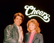 Cheers Ted Danson Shelley Long 8x10 photo with classic Cheers sign above them