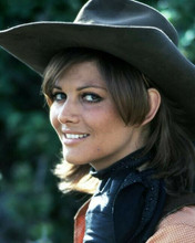 Claudia Cardinale smiling portrait in black western hat 8x10 photo