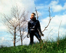 Diana Rigg wearing leather bike riding outfit and gloves The Avengers 8x10 photo