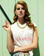 Lana del Ray cool portrait in white t-shirt smoking cigarette 8x10 photo