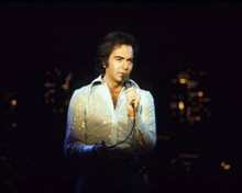 Neil Diamond in concert wearing sparkling white shirt 8x10 photo