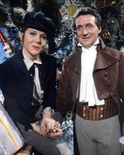 The Avengers TV Diana Rigg Patrick Macnee pose by Christmas tree 8x10 photo