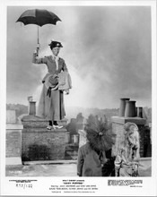 Mary Poppins original 1973 8x10 photo Julie Andrews flying over rooftops