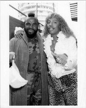 Rick James posing with Mr T 8x10 photo Capital records behind them