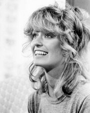 Farrah Fawcett smiling portrait in grey t-shirt 1978 Somebody Killed Her Husband