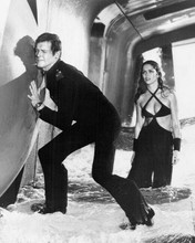 The Spy Who Loved Me Roger Moore busty Barbara Bach open hatch 8x10 inch photo
