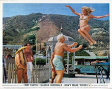 Sharon Tate jumps off trampoline on Malibu beach Don't Make Waves 8x10 photo