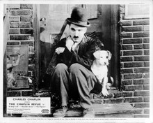 A Dog's Life 1918 movie Charles Chaplin in doorway with dog Scraps 8x10 photo