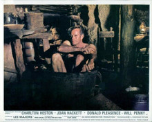 Charlton Heston takes a bath in wooden tub Will Penny western 8x10 photo