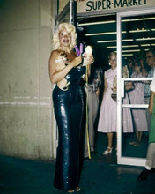 Jayne Mansfield full length in blue sequined dress opens supermarket 8x10 inch p