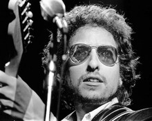 Bob Dylan cool pose wearing sunglasses playing guitar on stage 8x10 inch photo