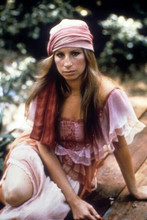 Barbra Streisand classic 1970's pose scarf on head and pink dress 4x6 inch photo
