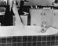 Marilyn Monroe lies in bubble bath legs in air The Seven Year Itch 8x10 photo
