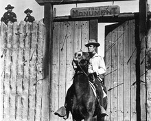 Bronco TV series Ty Hardin leaving Fort Monument on horse 8x10 inch photo